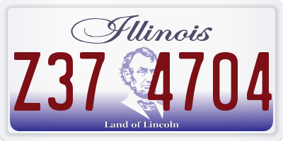 IL license plate Z374704