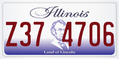 IL license plate Z374706