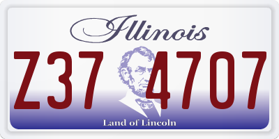 IL license plate Z374707