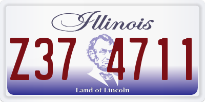 IL license plate Z374711