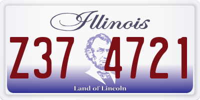 IL license plate Z374721
