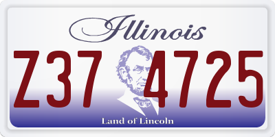 IL license plate Z374725