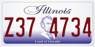 IL license plate Z374734