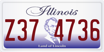 IL license plate Z374736