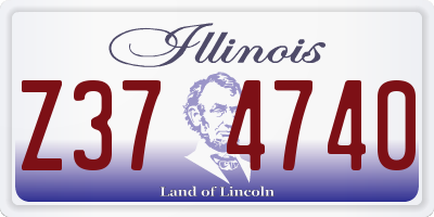 IL license plate Z374740