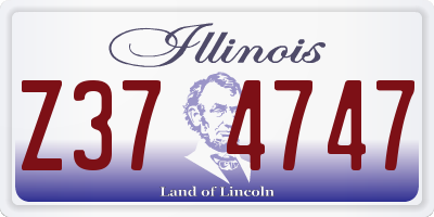 IL license plate Z374747