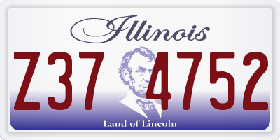 IL license plate Z374752