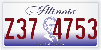 IL license plate Z374753