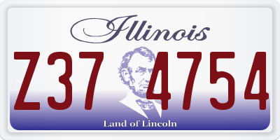IL license plate Z374754