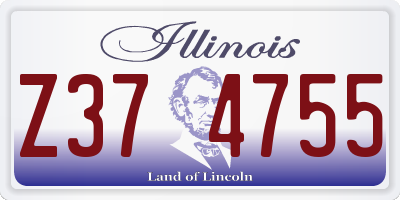 IL license plate Z374755