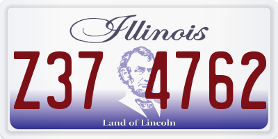 IL license plate Z374762