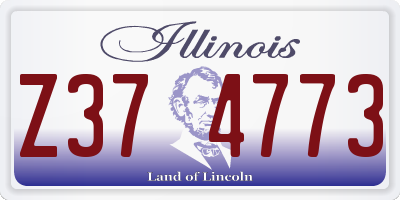 IL license plate Z374773