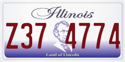 IL license plate Z374774