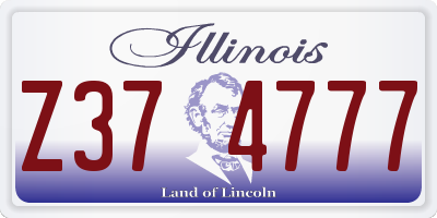 IL license plate Z374777