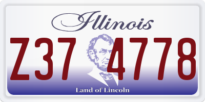 IL license plate Z374778