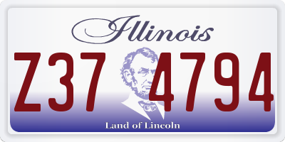 IL license plate Z374794