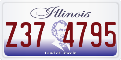 IL license plate Z374795