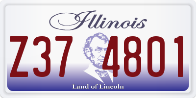 IL license plate Z374801