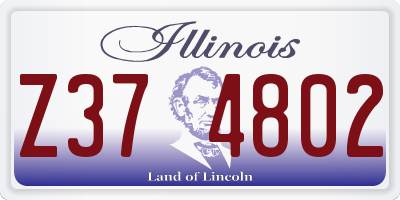 IL license plate Z374802