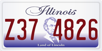 IL license plate Z374826