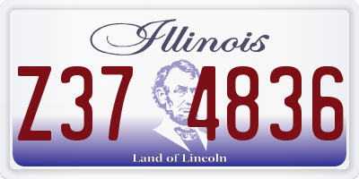 IL license plate Z374836