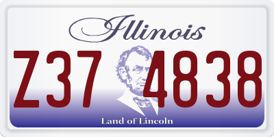 IL license plate Z374838