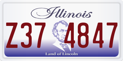 IL license plate Z374847