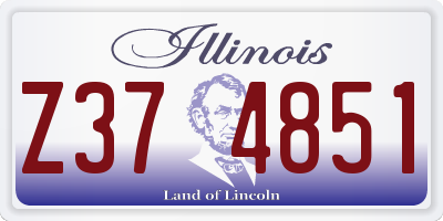 IL license plate Z374851