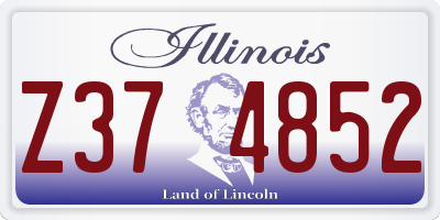 IL license plate Z374852