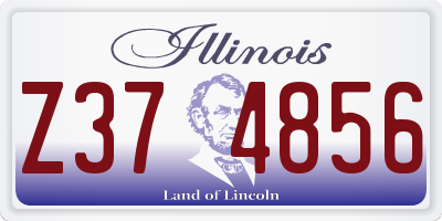 IL license plate Z374856