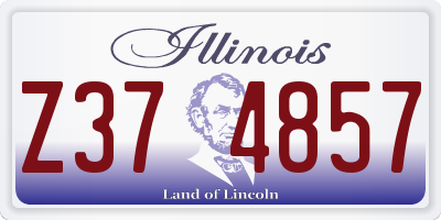 IL license plate Z374857