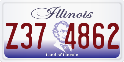 IL license plate Z374862