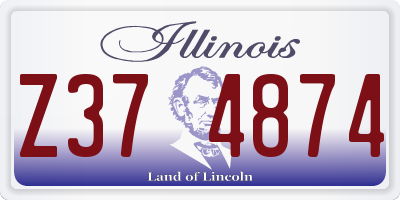 IL license plate Z374874