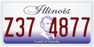 IL license plate Z374877