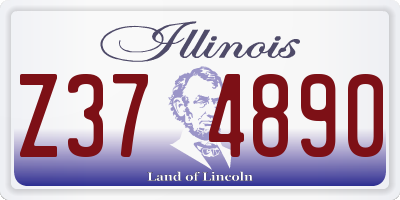 IL license plate Z374890