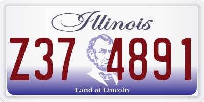 IL license plate Z374891
