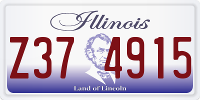 IL license plate Z374915
