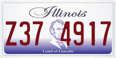 IL license plate Z374917