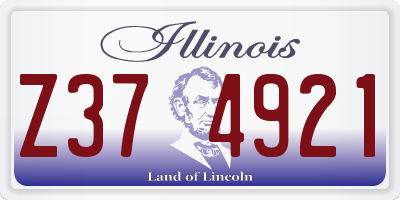 IL license plate Z374921