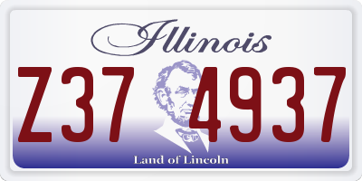 IL license plate Z374937