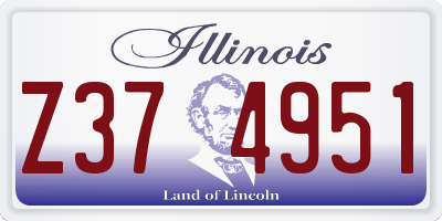 IL license plate Z374951