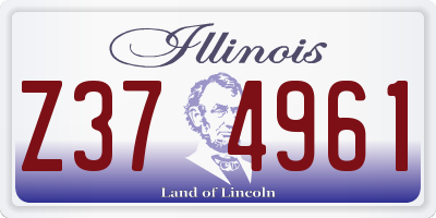 IL license plate Z374961