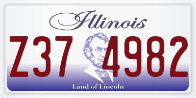IL license plate Z374982