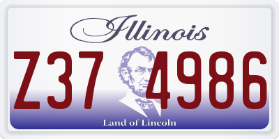 IL license plate Z374986
