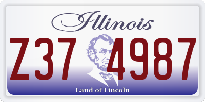 IL license plate Z374987