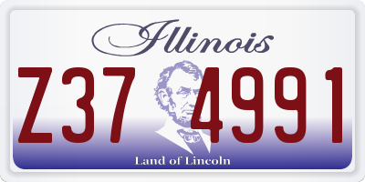 IL license plate Z374991