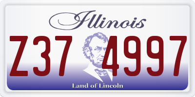IL license plate Z374997