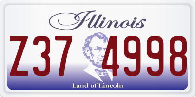 IL license plate Z374998