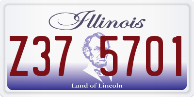 IL license plate Z375701