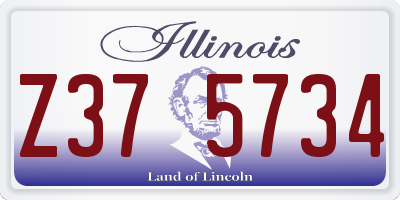IL license plate Z375734